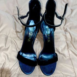 PaperFox Blue Croc Scale Heels